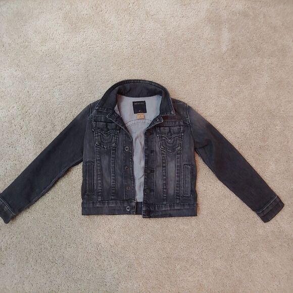 Youth Girls size 6 True Religion denim jacket blac - Picture 1 of 4